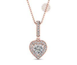 Vogue Crafts and Designs Pvt. Ltd. manufactures Rose Gold Heart Drop Pendant at wholesale price.